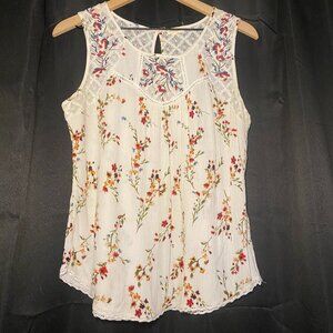 Mason & Belle Tempesta Lace Detail Blouse Womens L Boho Embroidered Floral EUC